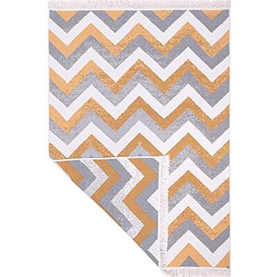 Jimri Fashion4Home Matta med kort lugg – boho kelim-matta, vardagsrumsmatta, sovrum och köksmatta, matta löpare, hallmatta, barnrum matta zigzag-guld, hälsningar: 120 x 170 cm Jimri Fashion4Home Matta med kort lugg – boho kelim-matta, vardagsrumsmatta, sovrum och köksmatta, matta löpare, hallmatta, barnrum matta zigzag-guld, hälsningar: 120 x 170 cm