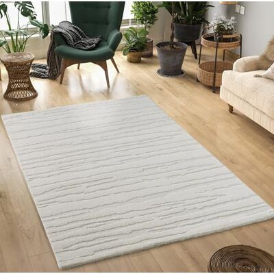 Mias Teppiche MIA's Carpets Theo Modern kort lugg med hög låg effekt 3D-effekt, hög luggdensitet, mjuk, abstrakt design, kräm, 80 x 150 cm Mias Teppiche MIA's Carpets Theo Modern kort lugg med hög låg effekt 3D-effekt, hög luggdensitet, mjuk, abstrakt design, kräm, 80 x 150 cm
