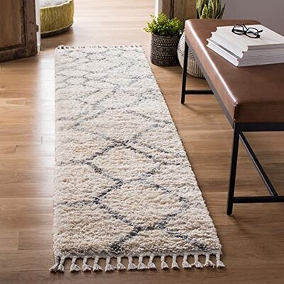 Safavieh Wren Fransad Shag matta, vävd polypropylenlöpare matta i grädde/grå, 62 x 240 cm 62 X 240 cm Cream/Grey Safavieh Wren Fransad Shag matta, vävd polypropylenlöpare matta i grädde/grå, 62 x 240 cm 62 X 240 cm Cream/Grey