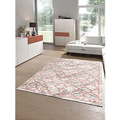 Mias Teppiche Mias mattor Stefanie matta vardagsrum, sovrum rosa/grå 160 x 230 cm kort lugg Mias Teppiche Mias mattor Stefanie matta vardagsrum, sovrum rosa/grå 160 x 230 cm kort lugg