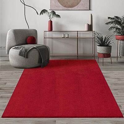 Mias Teppiche Paco Home Mia´s mattor komfort modern fluffig kort lugg matta, halkfri undersida, tvättbar upp till 30 grader, supermjuk pälsoptik, röd, 80 x 150 cm Mias Teppiche Paco Home Mia´s mattor komfort modern fluffig kort lugg matta, halkfri undersida, tvättbar upp till 30 grader, supermjuk pälsoptik, röd, 80 x 150 cm