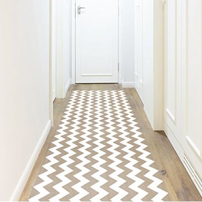Viniliko matta Chevron 2, vinyl, brun och vit, 66 x 250 x 3 cm Viniliko matta Chevron 2, vinyl, brun och vit, 66 x 250 x 3 cm
