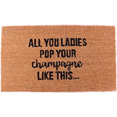 Lafinesse Dekorativ kokos entré dörrmatta 'All you ladies' 70 cm x 40 cm Lafinesse Dekorativ kokos entré dörrmatta 'All you ladies' 70 cm x 40 cm