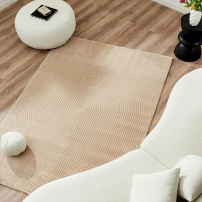 Nazar Matta för vardagsrum, sovrum, matta beige, mjuk enfärgad matta, rektangulär matta, geometriskt mönster, stor matta, vit matta, hallmatta (159 beige, 120 x 160 cm) Nazar Matta för vardagsrum, sovrum, matta beige, mjuk enfärgad matta, rektangulär matta, geometriskt mönster, stor matta, vit matta, hallmatta (159 beige, 120 x 160 cm)
