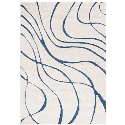 Safavieh lurvig matta för vardagsrum, matsal, sovrum – Florida Shag Collection, hög lugg, grädde och blå, 61 x 91 cm Safavieh lurvig matta för vardagsrum, matsal, sovrum – Florida Shag Collection, hög lugg, grädde och blå, 61 x 91 cm