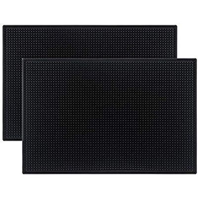 Tebery 2-pack svart matta 46 x 30,5 cm (18 x 12 tum) gummistång service spillmatta Tebery 2-pack svart matta 46 x 30,5 cm (18 x 12 tum) gummistång service spillmatta