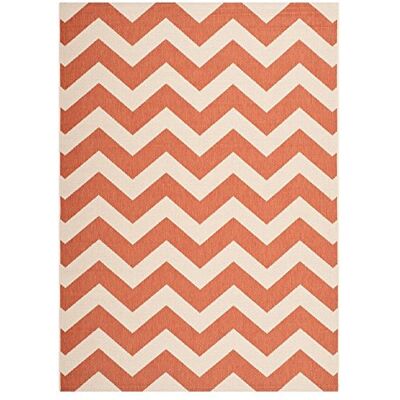 SAFAVIEH Chevron Stripe-matta för inomhus- och utomhusbruk, CY6244, vävd polypropylen, terrakotta/beige, 90 x 150 cm SAFAVIEH Chevron Stripe-matta för inomhus- och utomhusbruk, CY6244, vävd polypropylen, terrakotta/beige, 90 x 150 cm