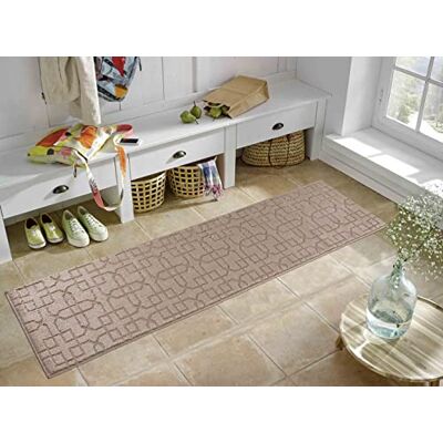 Serdim Rugs Halkfri tvättbar Siam spaljé design kök och hall löpare dörrmattor, beige, 60 x 220 cm (2 x 7 tum 3 tum) Serdim Rugs Halkfri tvättbar Siam spaljé design kök och hall löpare dörrmattor, beige, 60 x 220 cm (2 x 7 tum 3 tum)