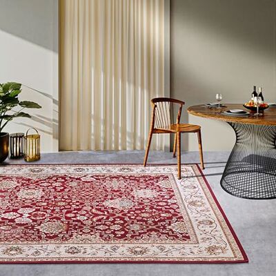 Villeroy & Boch Pierre in- och utomhusmatta orientalisk – orientalisk platt tyg, orientalisk design klassisk, Öko-Tex väderbeständig och UV-beständig för balkong, terrass, trädgård – röd kräm, 160 x Villeroy & Boch Pierre in- och utomhusmatta orientalisk – orientalisk platt tyg, orientalisk design klassisk, Öko-Tex väderbeständig och UV-beständig för balkong, terrass, trädgård – röd kräm, 160 x