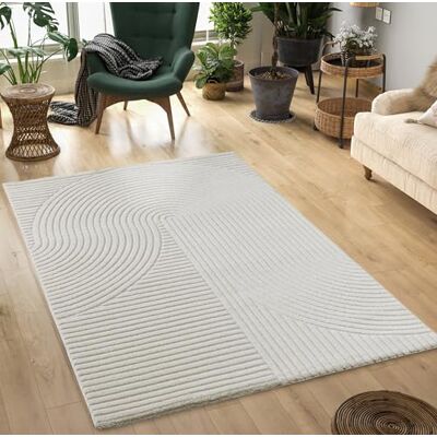 Mias Teppiche Mia's mattor Theo – modern kort lugg med hög låg effekt, 3D-effekt, hög lugg, mjuk, panglao-design, creme, 160 x 230 cm Mias Teppiche Mia's mattor Theo – modern kort lugg med hög låg effekt, 3D-effekt, hög lugg, mjuk, panglao-design, creme, 160 x 230 cm