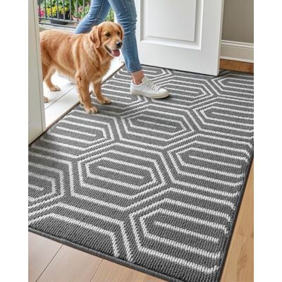 DEXI inomhus dörrmatta, halkfri absorberande motstår smuts entrématta, 81 cm x 122 cm stor storlek maskintvättbar låg profil inomhus golvmatta DEXI inomhus dörrmatta, halkfri absorberande motstår smuts entrématta, 81 cm x 122 cm stor storlek maskintvättbar låg profil inomhus golvmatta