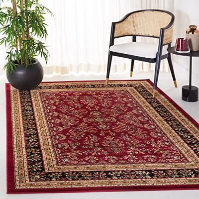 Safavieh traditionell matta för vardagsrum, matsal, sovrum, Lyndhurst-kollektion, kort lugg, i rött och svart, 90 x 150 cm Safavieh traditionell matta för vardagsrum, matsal, sovrum, Lyndhurst-kollektion, kort lugg, i rött och svart, 90 x 150 cm