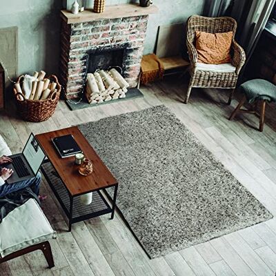 ECOMMERC3 Exklusiv Salon Carpet Långt Beige 120 x 170 cm med mjuk och mycket vadderad konsistens Polyester & Jute matta på baksidan ECOMMERC3 Exklusiv Salon Carpet Långt Beige 120 x 170 cm med mjuk och mycket vadderad konsistens Polyester & Jute matta på baksidan