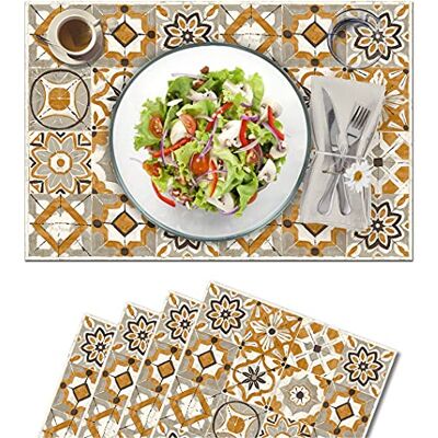 Vilber , set med 4 placemats Vinyl (30,5x45,6x0,22 cm), Anti-fläckar, Halkfria och värmebeständiga. Kombinerbart med bordsvägar och mattor. KOLLAR 04 Vilber , set med 4 placemats Vinyl (30,5x45,6x0,22 cm), Anti-fläckar, Halkfria och värmebeständiga. Kombinerbart med bordsvägar och mattor. KOLLAR 04