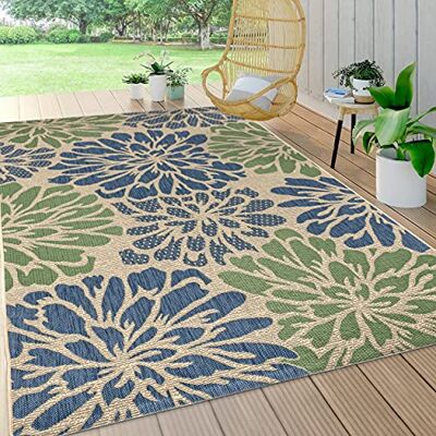 JONATHAN Y SMB110B-8 Zinnia matta modern bohemisk kust blommigt texturerat tyg inomhus/utomhus, lätt att rengöra, sovrum, kök, gård, uteplats, plysch, 240 cm x 300 cm, marinblå/grön JONATHAN Y SMB110B-8 Zinnia matta modern bohemisk kust blommigt texturerat tyg inomhus/utomhus, lätt att rengöra, sovrum, kök, gård, uteplats, plysch, 240 cm x 300 cm, marinblå/grön