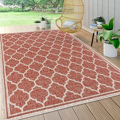 JONATHAN Y Trebol marockanskt rutnät strukturerad väv inomhus/utomhus område rugs, polypropen (PP), 240 x 300 cm, röd/beige JONATHAN Y Trebol marockanskt rutnät strukturerad väv inomhus/utomhus område rugs, polypropen (PP), 240 x 300 cm, röd/beige