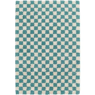 BALTA Shaggy Schackbrädemönster matta, rektangulär matta för vardagsrummet – sovrum, mjuk och bekväm, lättskött, lugghöjd 30 mm, polypropen, 200 x 290 cm, turkos BALTA Shaggy Schackbrädemönster matta, rektangulär matta för vardagsrummet – sovrum, mjuk och bekväm, lättskött, lugghöjd 30 mm, polypropen, 200 x 290 cm, turkos