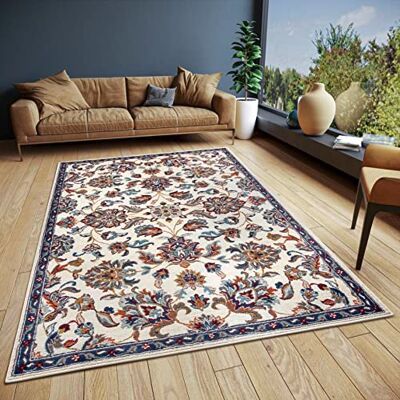 HANSE Home Caracci orientalisk matta – orientalisk löpare klassiskt tätt vävd med ornament och blommotiv, mjuk kort lugg för sovrum, matsal, vardagsrum, hall, kök – kräm, 120 x 170 cm HANSE Home Caracci orientalisk matta – orientalisk löpare klassiskt tätt vävd med ornament och blommotiv, mjuk kort lugg för sovrum, matsal, vardagsrum, hall, kök – kräm, 120 x 170 cm