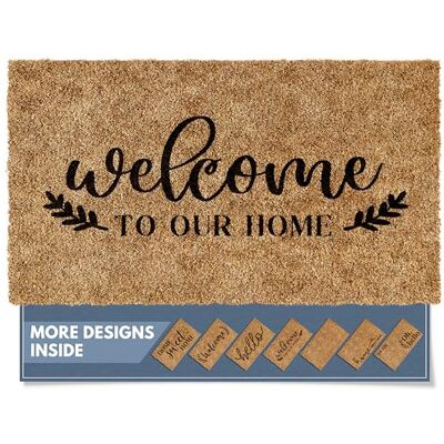 Barnyard Designs 'Welcome to our Home' dörrmatta, inomhus/utomhus halkfri matta, ytterdörr välkomstmatta för ytterveranda, entré, bondgårdsdekor, 76 x 43 cm Barnyard Designs 'Welcome to our Home' dörrmatta, inomhus/utomhus halkfri matta, ytterdörr välkomstmatta för ytterveranda, entré, bondgårdsdekor, 76 x 43 cm