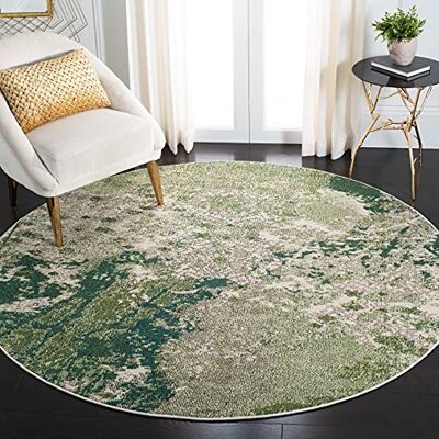 Safavieh modern matta för vardagsrum, matsal, sovrum, Madison kollektion, kort lugg, i grönt och elfenben, 91 x 91 cm Safavieh modern matta för vardagsrum, matsal, sovrum, Madison kollektion, kort lugg, i grönt och elfenben, 91 x 91 cm