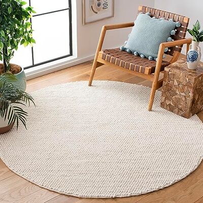 Safavieh Naturfibermatta för vardagsrum, matsal, sovrum – naturlig fiberkollektion, kort lugg, beige, 120 x 120 cm Safavieh Naturfibermatta för vardagsrum, matsal, sovrum – naturlig fiberkollektion, kort lugg, beige, 120 x 120 cm