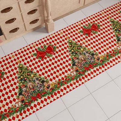 PETTI Artigiani Italiani Julköksmatta, julkökslöpare, halkfri och tvättbar julmatta, köksmatta till jul, 52 x 180 cm, tillverkad i Italien PETTI Artigiani Italiani Julköksmatta, julkökslöpare, halkfri och tvättbar julmatta, köksmatta till jul, 52 x 180 cm, tillverkad i Italien