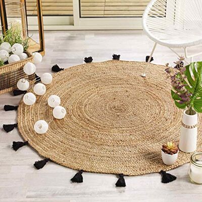 Douceur d'Intérieur interiör mjukhet SHIRA DECO RUND matta, svart, (0) 120 cm Douceur d'Intérieur interiör mjukhet SHIRA DECO RUND matta, svart, (0) 120 cm