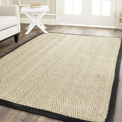 Safavieh naturlig fiber samling område matta – 140 cm x 20 cm, naturlig och svart, gräns fiskbensmönster sjögräs, enkel skötsel, perfekt för områden med hög trafik i vardagsrum, sovrum (NF115C) Safavieh naturlig fiber samling område matta – 140 cm x 20 cm, naturlig och svart, gräns fiskbensmönster sjögräs, enkel skötsel, perfekt för områden med hög trafik i vardagsrum, sovrum (NF115C)