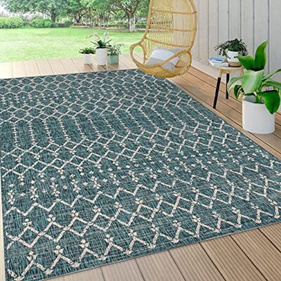 JONATHAN Y Uika marockansk geometrisk strukturerad väv inomhus/utomhus område rugs, polypropen (PP), 240 x 300 cm, blågrön JONATHAN Y Uika marockansk geometrisk strukturerad väv inomhus/utomhus område rugs, polypropen (PP), 240 x 300 cm, blågrön