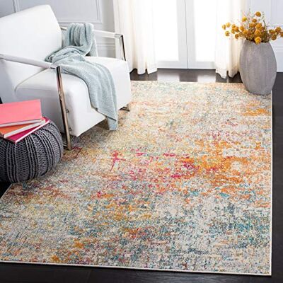 Safavieh modern chic matta för vardagsrum, matsal, sovrum – Madison kollektion, kort lugg, i grått och turkos, 91 x 152 cm Safavieh modern chic matta för vardagsrum, matsal, sovrum – Madison kollektion, kort lugg, i grått och turkos, 91 x 152 cm