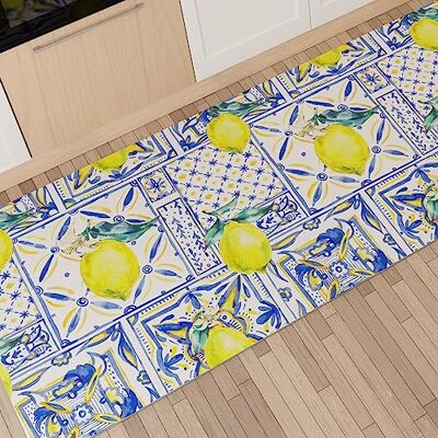 PETTI Artigiani Italiani Köksmatta löpare kök halkfri och tvättbar 52 x 240 cm Vietri design 01 100% tillverkad i Italien PETTI Artigiani Italiani Köksmatta löpare kök halkfri och tvättbar 52 x 240 cm Vietri design 01 100% tillverkad i Italien