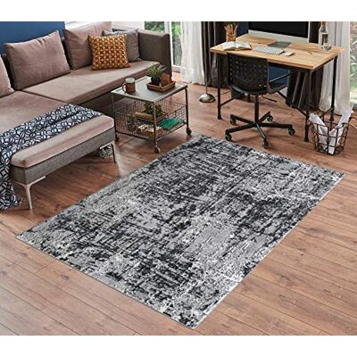 Serdim Rugs 205 - Modern Abstrakt Matta - Svart 80 x 300 cm Serdim Rugs 205 - Modern Abstrakt Matta - Svart 80 x 300 cm