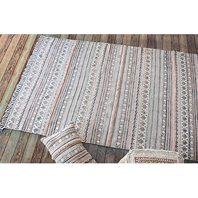 The Rug Republic Welsh handgjord matta, 120 cm x 180 cm, grå/Blush The Rug Republic Welsh handgjord matta, 120 cm x 180 cm, grå/Blush
