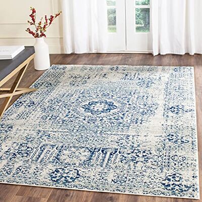 Safavieh Multifunktionell inomhus/utomhusmatta, vävd polypropen matta, elfenben/blå, 90 x 150 cm Safavieh Multifunktionell inomhus/utomhusmatta, vävd polypropen matta, elfenben/blå, 90 x 150 cm