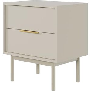 Selsey Nattbord sidoskåp sidobord nattskåp 54 cm med 2 lådor gråbeige träben Viviaro Selsey Nattbord sidoskåp sidobord nattskåp 54 cm med 2 lådor gråbeige träben Viviaro