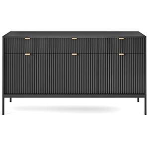 Selsey VELLORE 3 dörrar byrå, svart, 154 cm x 83 cm x 39 cm Selsey VELLORE 3 dörrar byrå, svart, 154 cm x 83 cm x 39 cm