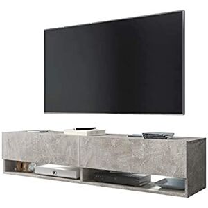 Selsey Wander – TV-bänk/TV-skåp i betongutseende hängande/stående med LED 140 cm Selsey Wander – TV-bänk/TV-skåp i betongutseende hängande/stående med LED 140 cm