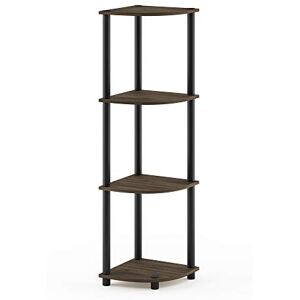 Furinno verktygslösa hyllor, trä, Columbia valnöt/svart, en storlek, 4 nivåer Furinno verktygslösa hyllor, trä, Columbia valnöt/svart, en storlek, 4 nivåer