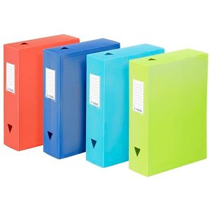 Viquel Förpackning med 6 FEEL'EASY plastarkivlådor – arkivlåda med stor kapacitet – CLASS DOC-förvaringslåda – 8 cm baksida – 4 färger Viquel Förpackning med 6 FEEL'EASY plastarkivlådor – arkivlåda med stor kapacitet – CLASS DOC-förvaringslåda – 8 cm baksida – 4 färger