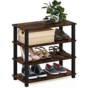 Furinno 4-nivåers skoställ, spånskiva, bärnsten furu/svart Furinno 4-nivåers skoställ, spånskiva, bärnsten furu/svart