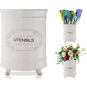 Comfify Fransk vit keramisk redskapshållare – vintage stil köksredskapslåda – antik design matlagningsredskap organisatör – rustik fransk lantlig redskap för matlagning entusiast Comfify Fransk vit keramisk redskapshållare – vintage stil köksredskapslåda – antik design matlagningsredskap organisatör – rustik fransk lantlig redskap för matlagning entusiast