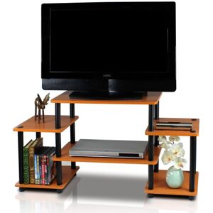 Furinno Turn-N-Tube TV-skåp, TV-bord, TV-hylla, ljus körsbär/svart, 105,4 (B) x 58 (H) x 29,5 (D) cm Furinno Turn-N-Tube TV-skåp, TV-bord, TV-hylla, ljus körsbär/svart, 105,4 (B) x 58 (H) x 29,5 (D) cm