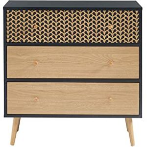 BAÏTA Svart krasse byrå och ekeffekt 78 cm BAÏTA Svart krasse byrå och ekeffekt 78 cm