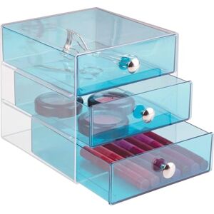 InterDesign iDesign BPA-fri sminkförvaring i plast med 3 lådor – 16,5 cm x 16,5 cm x 16,5 cm, aqua. InterDesign iDesign BPA-fri sminkförvaring i plast med 3 lådor – 16,5 cm x 16,5 cm x 16,5 cm, aqua.