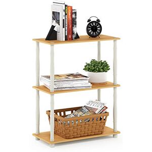 Furinno verktygslösa hyllor, trä, bok/vit, en storlek, 3 nivåer Furinno verktygslösa hyllor, trä, bok/vit, en storlek, 3 nivåer