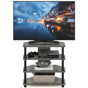 Furinno 4-nivåer petite TV-stativ, trä, fransk ek grå/svart Furinno 4-nivåer petite TV-stativ, trä, fransk ek grå/svart