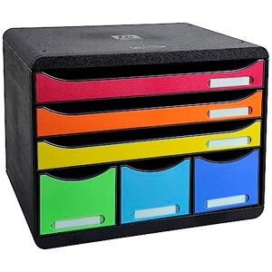 Exacompta Ref 306798D Iderama Collection Store-Box Plus 6 lådor 270 x 355 x 271mm i storlek, 3 A4+ lådor + 3 tillbehörslådor, stapelbara, öppna lådor Harlequin Exacompta Ref 306798D Iderama Collection Store-Box Plus 6 lådor 270 x 355 x 271mm i storlek, 3 A4+ lådor + 3 tillbehörslådor, stapelbara, öppna lådor Harlequin