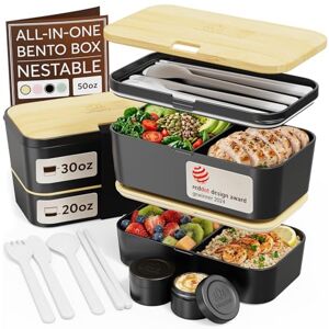 Bento-box - Bambuseffektlock - 1,5L - Kompakt Bento-box - Bambuseffektlock - 1,5L - Kompakt