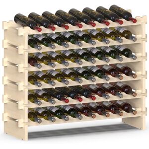 BAKAJI Vinkällare i trä med 48 fack vinflaskhållare, champagne, golvflaskhållare, barhörnkällare för vardagsrum, kök, bistrot, restaurang 90 x 30 x 81 cm BAKAJI Vinkällare i trä med 48 fack vinflaskhållare, champagne, golvflaskhållare, barhörnkällare för vardagsrum, kök, bistrot, restaurang 90 x 30 x 81 cm