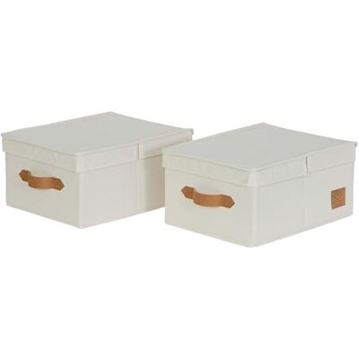 LOVE !T STORE !T LOVE IT STORE IT Premium 2 stycken förvaringslådor med lock S – av linnetyg – set om 2 lådor – beige – 33 x 25 x 16 cm vardera LOVE !T STORE !T LOVE IT STORE IT Premium 2 stycken förvaringslådor med lock S – av linnetyg – set om 2 lådor – beige – 33 x 25 x 16 cm vardera